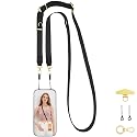 WEZEBEL Black Crossbody Strap for Cell Phone, Adjustable Nylon Lanyard & Accessory Kit for iPhone- Available in Black, Red, Pink, Orange