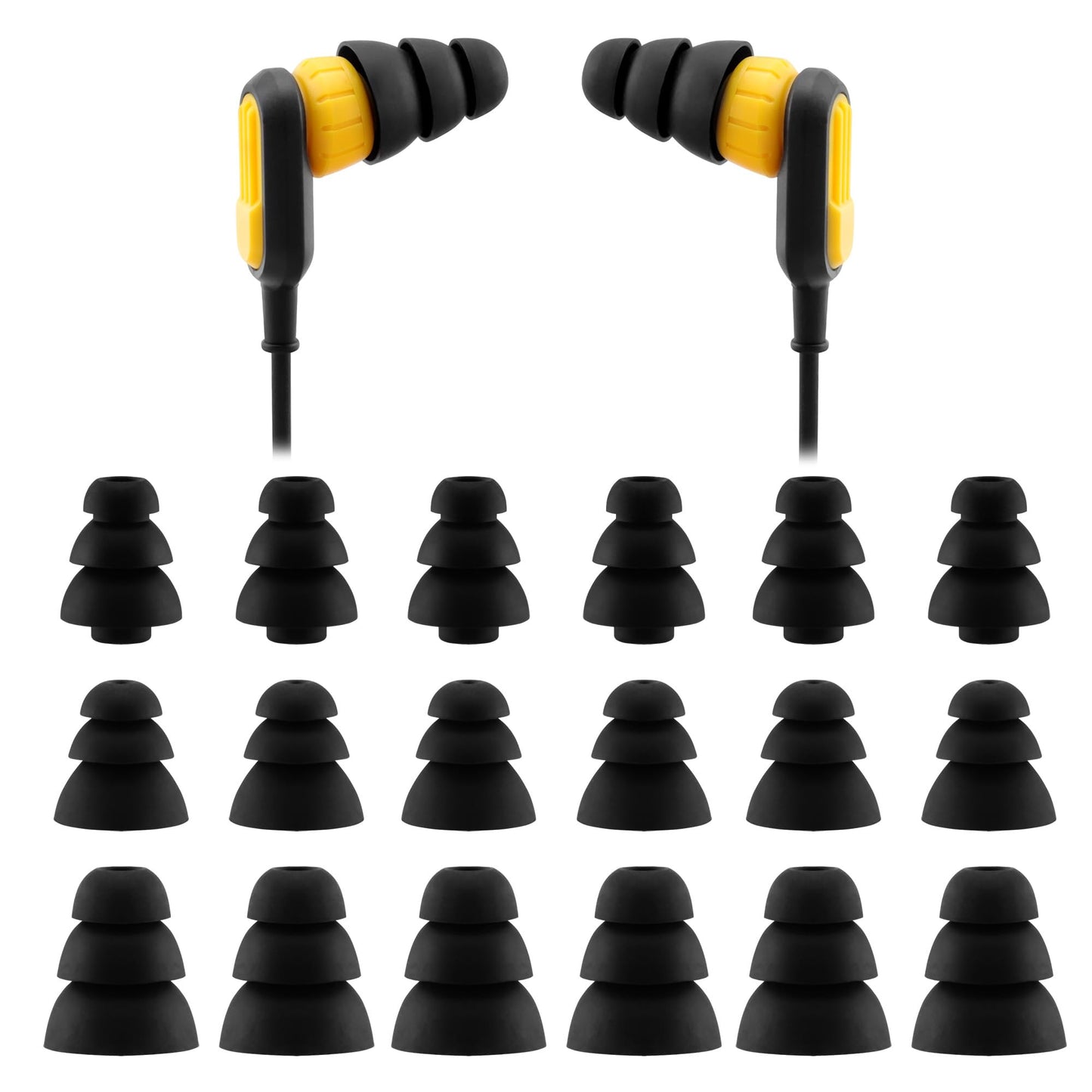 NANLANFAN Replacement Triple Flange Ear Tips for Dewalt Headphones, Compatible with Dewalt Heavy Duty/Heavy Duty 2-in-1 Bluetooth Neckband Headphones