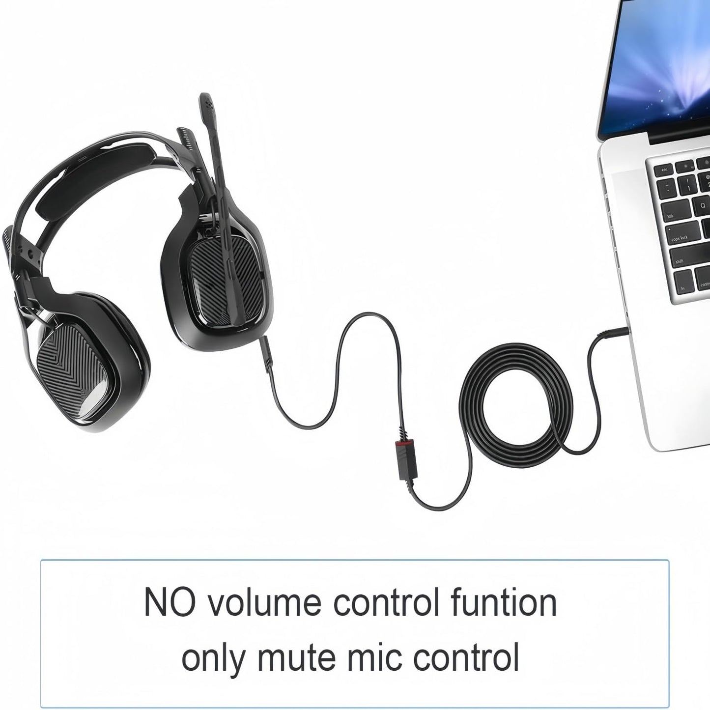 Replacement A40 Audio Cable Cord Compatible with Astro A40 Headset, TPE Cable A40 Inline Mute Cable Audio Cable for Astro A10/A40TR Gaming Headset…