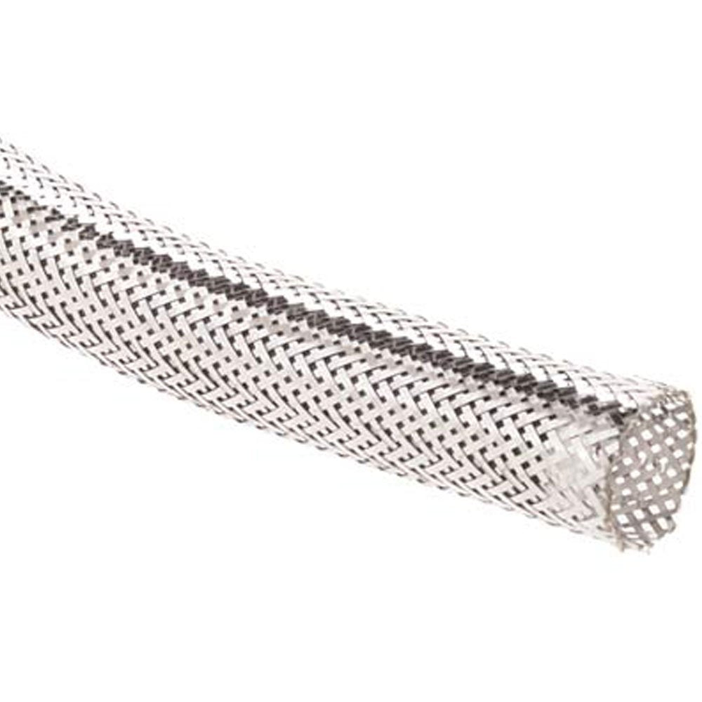 Electriduct 1/2" Chrome XC Metallic Expandable Braided Sleeving Flexible Wire Mesh Cable Sleeve - 80 Feet