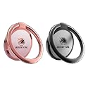 Phone Ring Holder Stand Finger Kickstand 360° Rotation Metal Ring Grip with Magnetic Phone Car Mount Holder Set Compatible with iPhone, Samsung, LG