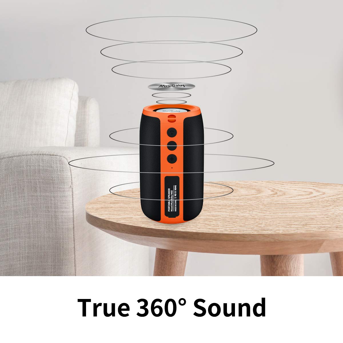Musibaby Bluetooth Speaker, Speakers Bluetooth Wireless,Waterproof,Outdoor,Portable Speaker with Stereo Sound,Booming Bass,Dual Pairing,Bluetooth