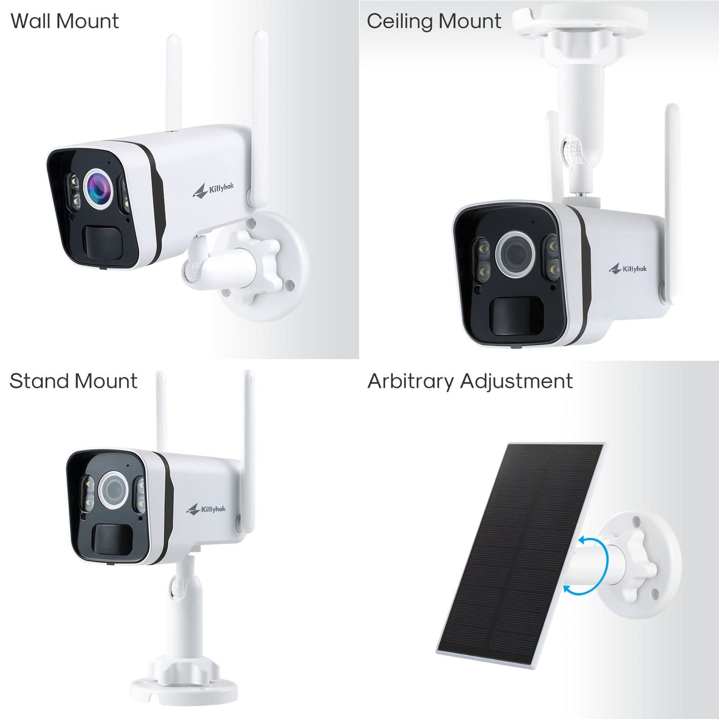 Kittyhok 2K Solar Security Camera Outdoor | 4MP FHD Wireless Security Camera, Solar Battery Powered, Smart Detection, Night Vision, and Weatherproof