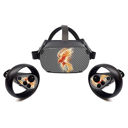 MightySkins Carbon Fiber Skin for Oculus Quest - Phoenix | Protective, Durable Textured Carbon Fiber Finish | Easy to Apply, Remove, and Change Styles