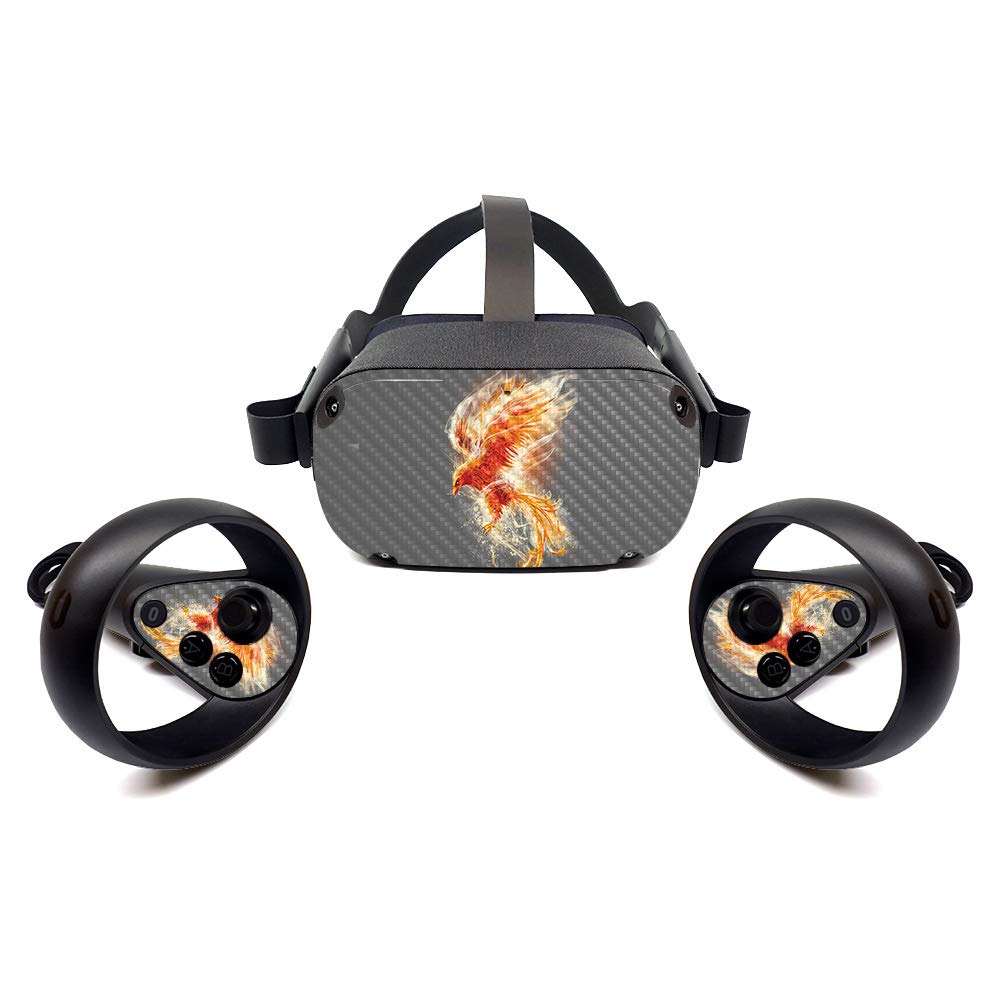 MightySkins Carbon Fiber Skin for Oculus Quest - Phoenix | Protective, Durable Textured Carbon Fiber Finish | Easy to Apply, Remove, and Change Styles