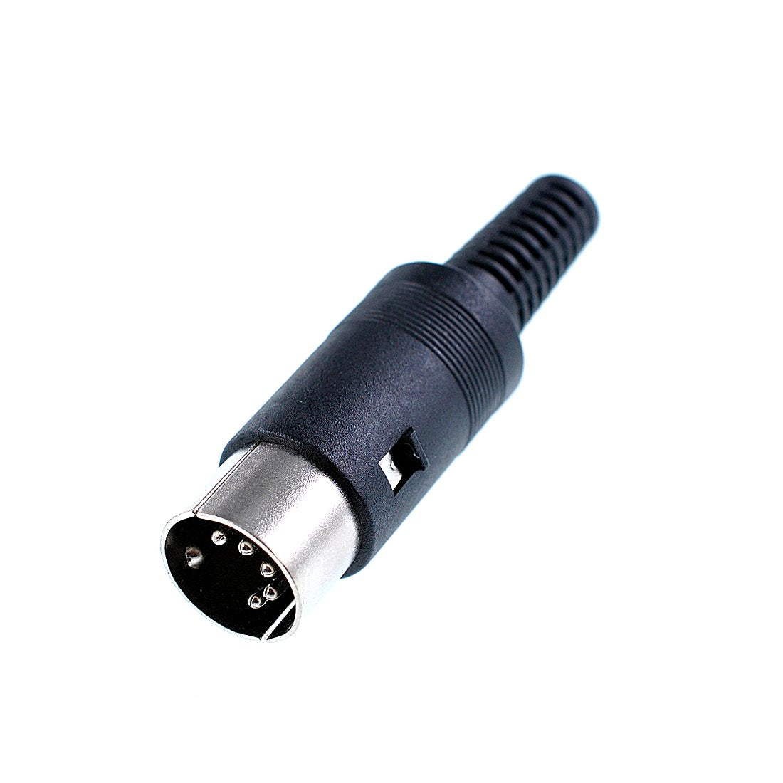 GANASOME 5 Pin DIN Male Plug, Black Plastic Handle, Solder Terminal Type for Audio Video & Control Signals, 5-Pack