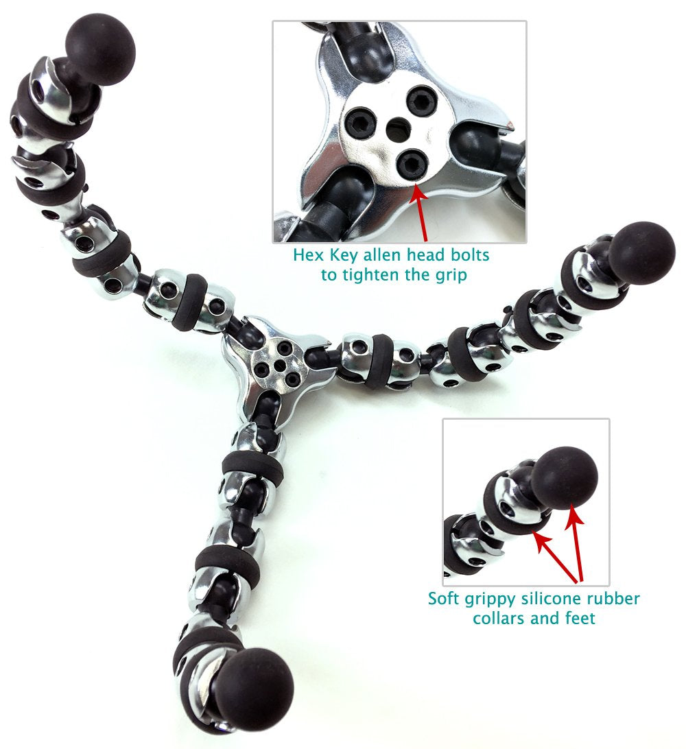 iShot Pro TigerPod HD Hybrid Metal Flexible Leg Tripod Stand for SLR Zoom DSLR GoPro Camera iPad iPhone Mount Flex Portable Lightweight GorillaPod