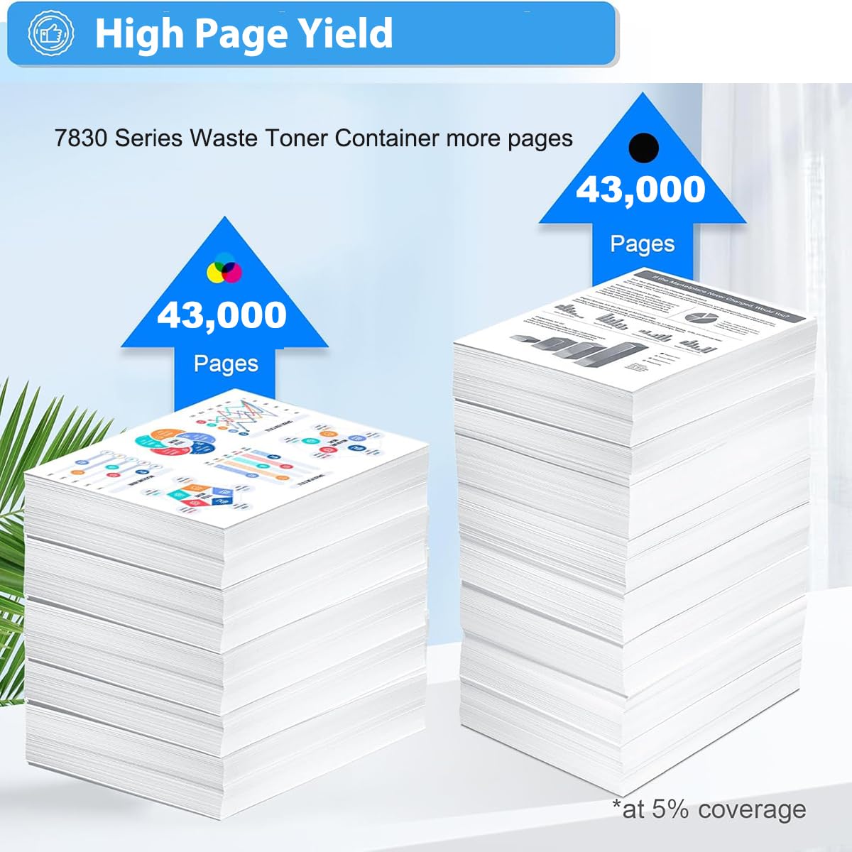Compatible WorkCentre 7830/7835/7845/7855 Waste Toner Cartridge (43,000 Pages) - 008R13061 Waste Toner Container Replacement for Xerox WorkCentre 7830