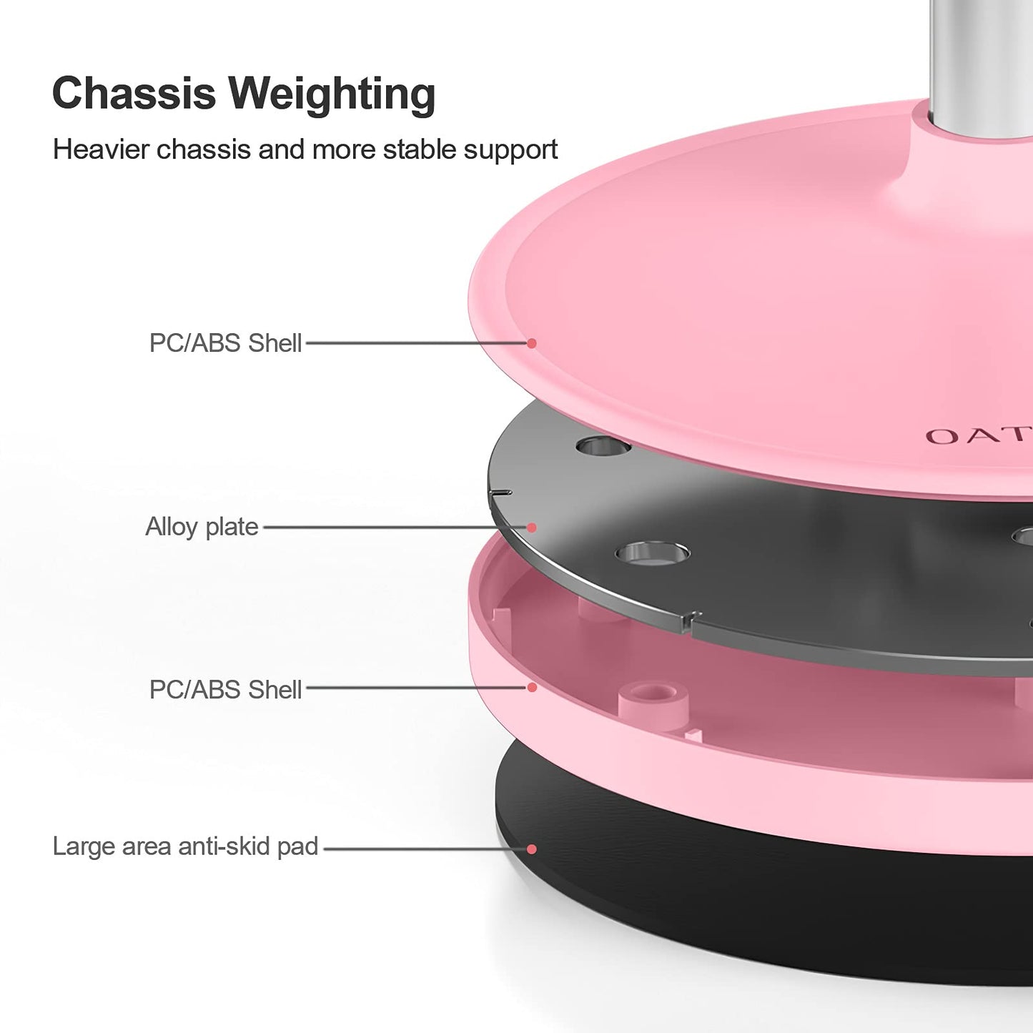 OATSBASF Cute Chat Stand, Angle Height Adjustable Cell Phone Stand for Desk, Kawaii Phone Holder Stand for Recording, Compatible with iPhone, All