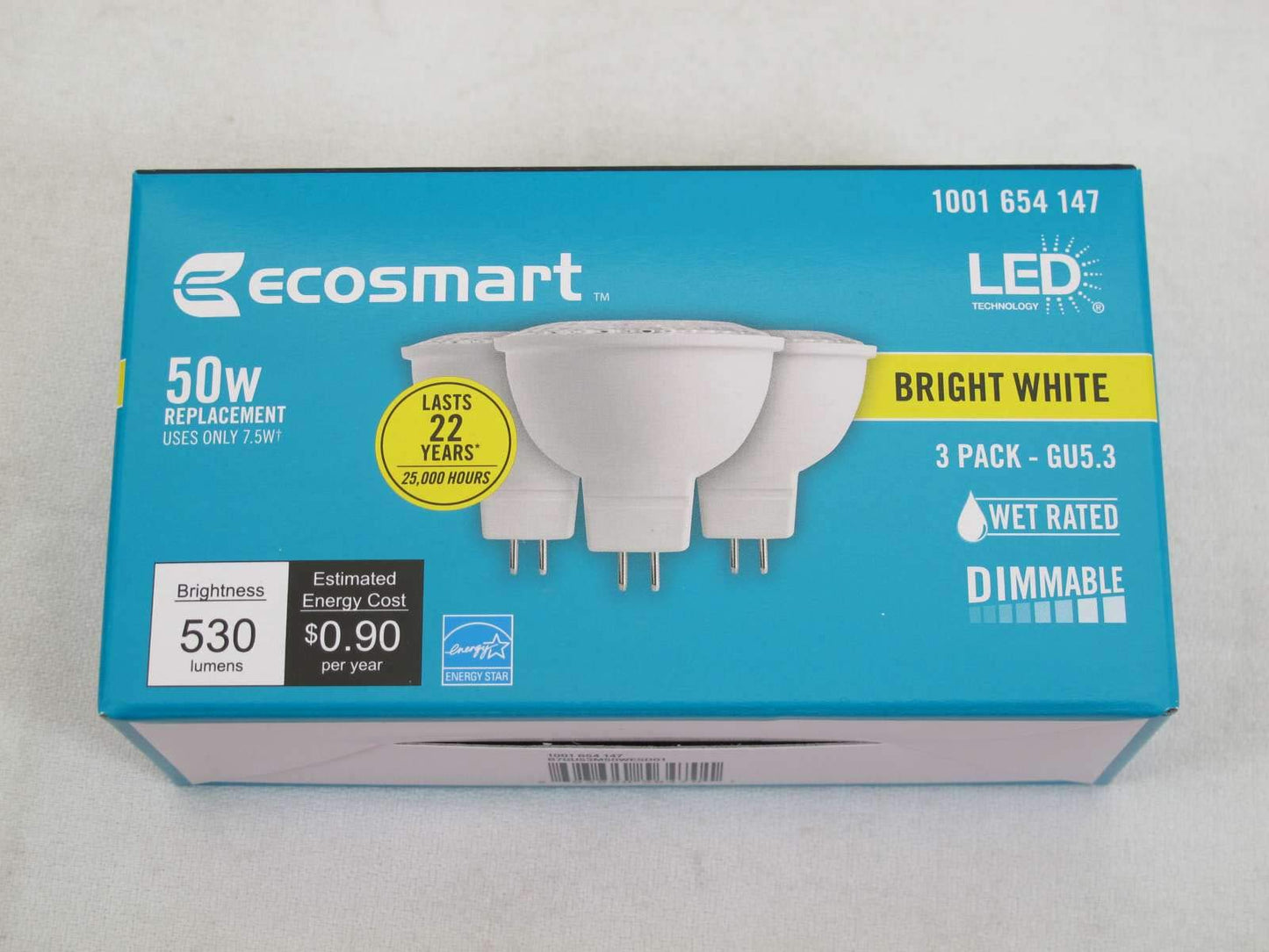 Ecosmart bright white 50 w LED dimmable 3-pack