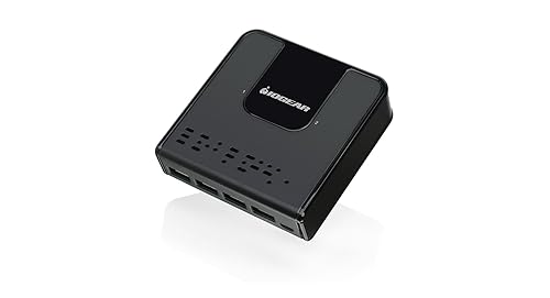 IOGEAR 4x2 USB 3.0 Peripheral Sharing Switch - Share 4 USB Devices Between 2 Computers - LED Indicators - Cables n Remote Included - PC - MAC
