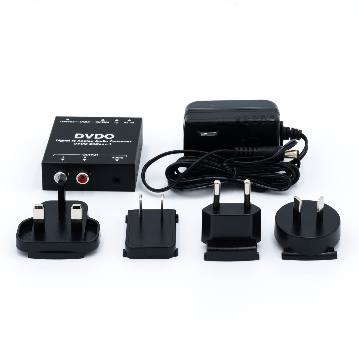 DVDO Digital to Analog Audio Converter | Coaxial/Toslink in - Analog Out | 3.5mm to Optical Audio Cable | Optical Digital Audio Converter |Supports