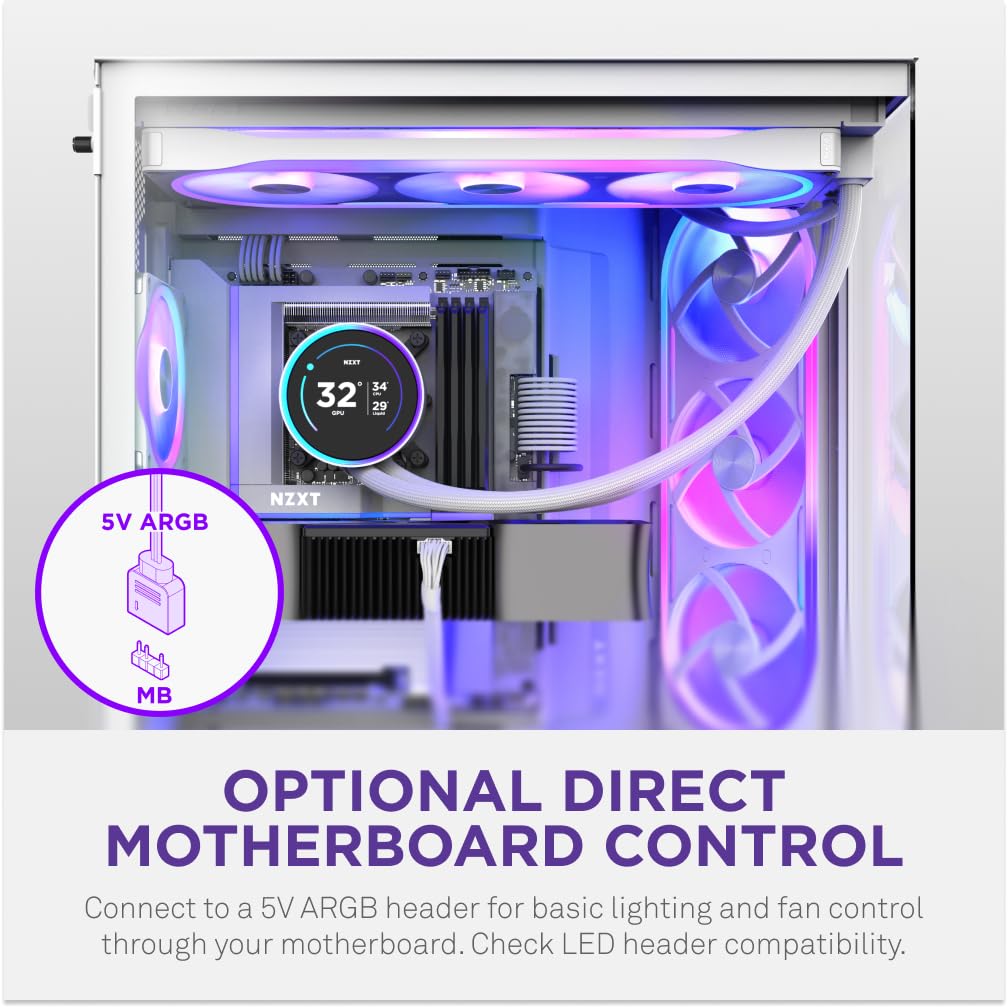 NZXT F120U Ultra - 120mm PWM Multi-Zone RGB Fan - White