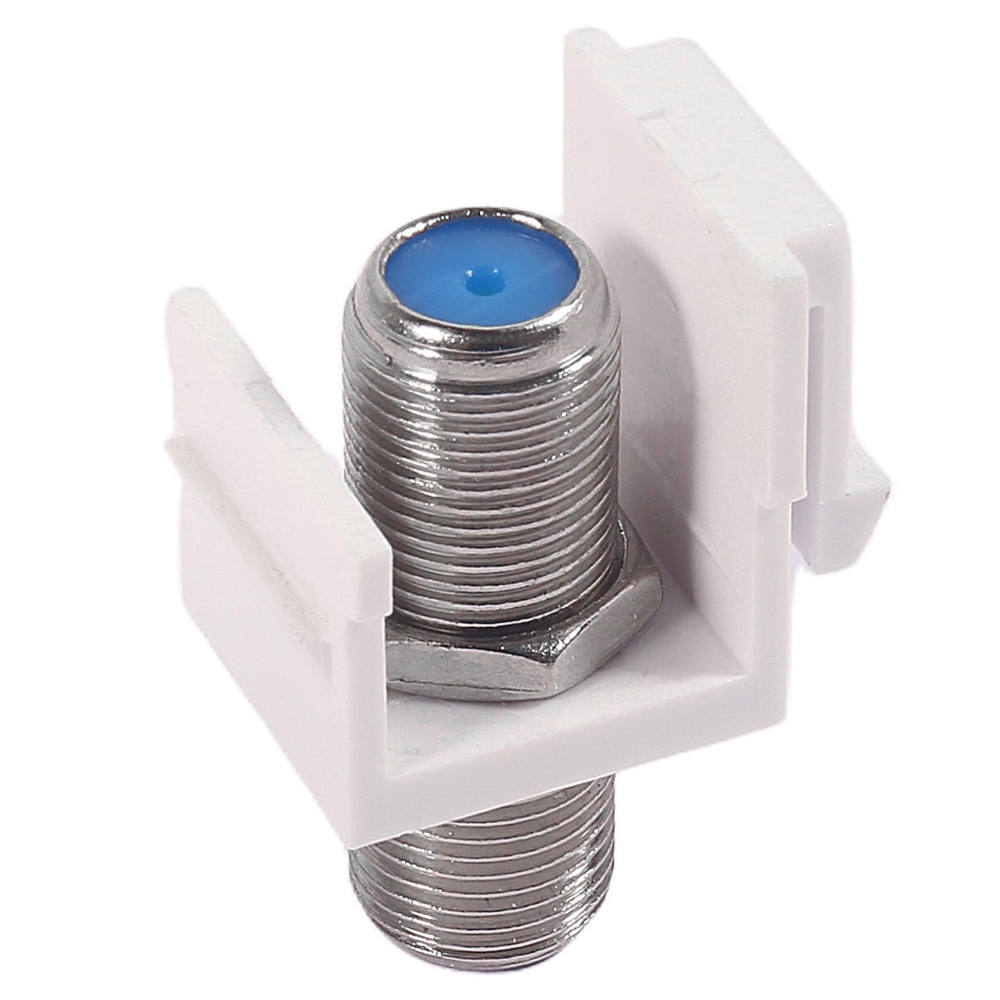 ATNSINC 20pcs Coax Keystone Jack, Nickel-Plated F-Type RG6 Coaxial Connector Female to Female for Wall Plate and Patch Panel