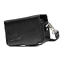 MegaGear MG885 Leather Camera Case with Strap compatible with Sony Cyber-shot DSC-HX95, DSC-HX99, DSC-HX80, DSC-HX90V, DSC-WX500 - Black