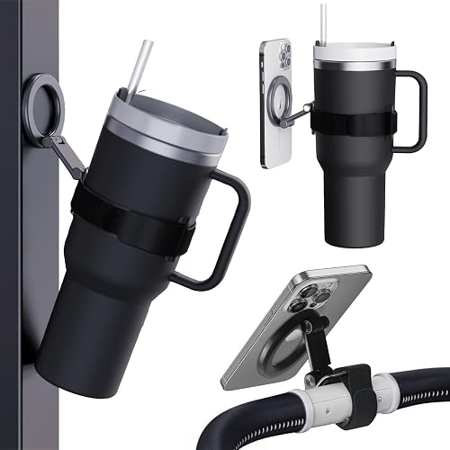 Magnetic Phone Holder for Stanley Cup,Adjustable Water Bottle for Gym,Phone Stand Fit for iPhone with Magsafe,Universal Holder Mount for Stanley Owala