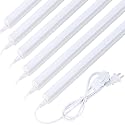 (6 Pack) LED T5 Integrated Single Fixture, 4FT 2400lm, 6500K Super Bright White, 22W Utility LED Shop Light, Ceiling and Under Cabinet Light,Tube