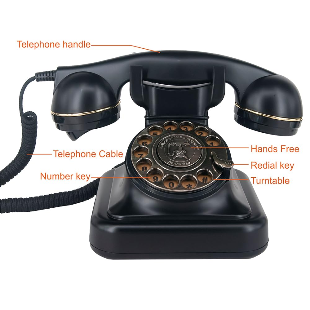 GHYTMTHOT Original Rotary Phone, Land Line Telephones for Home, Used for Home and Office Desk. (First Launched on Amazon)