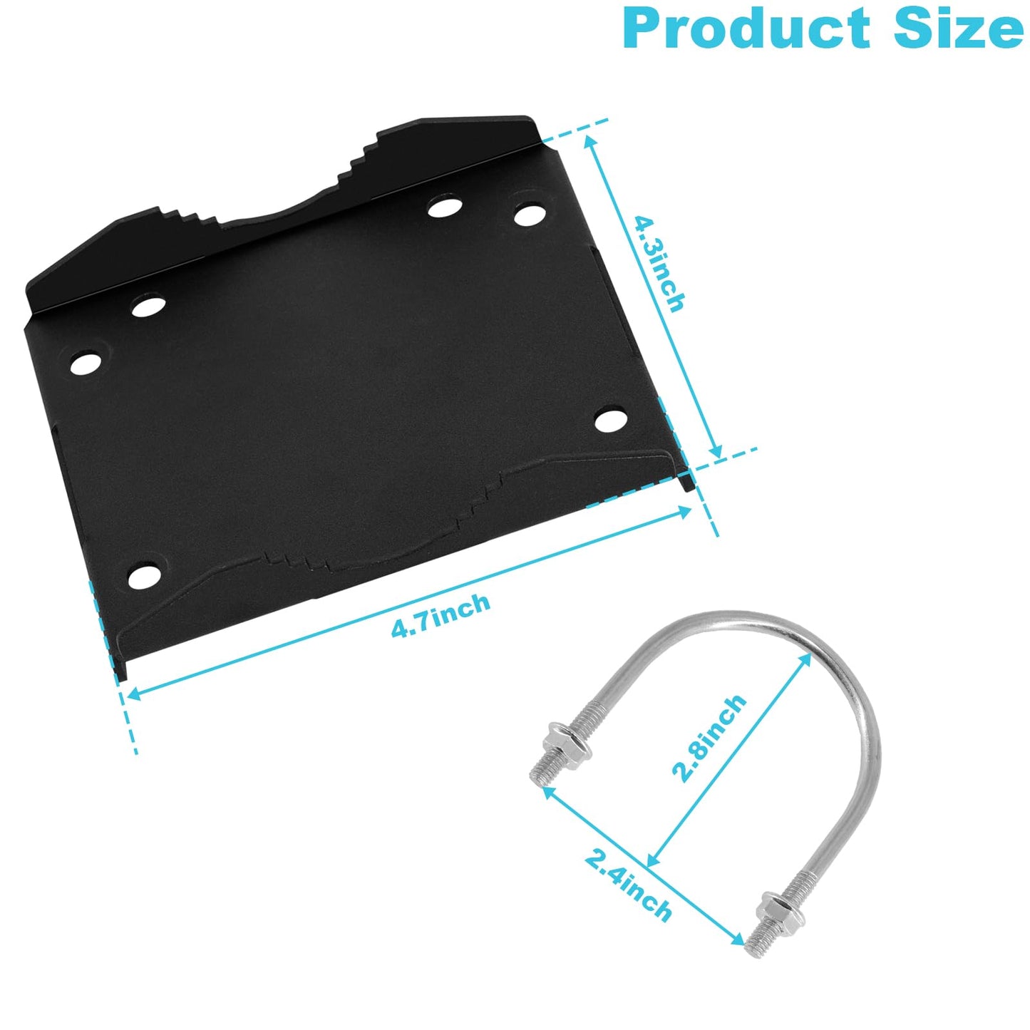 KSWLOR Antenna Mast Cross-Over Bracket Kit for 1.65" to 2.45" OD Pipes with Heavy Duty Right-Angle Plate & Mounting Hardware U Bolts Anti-Rust
