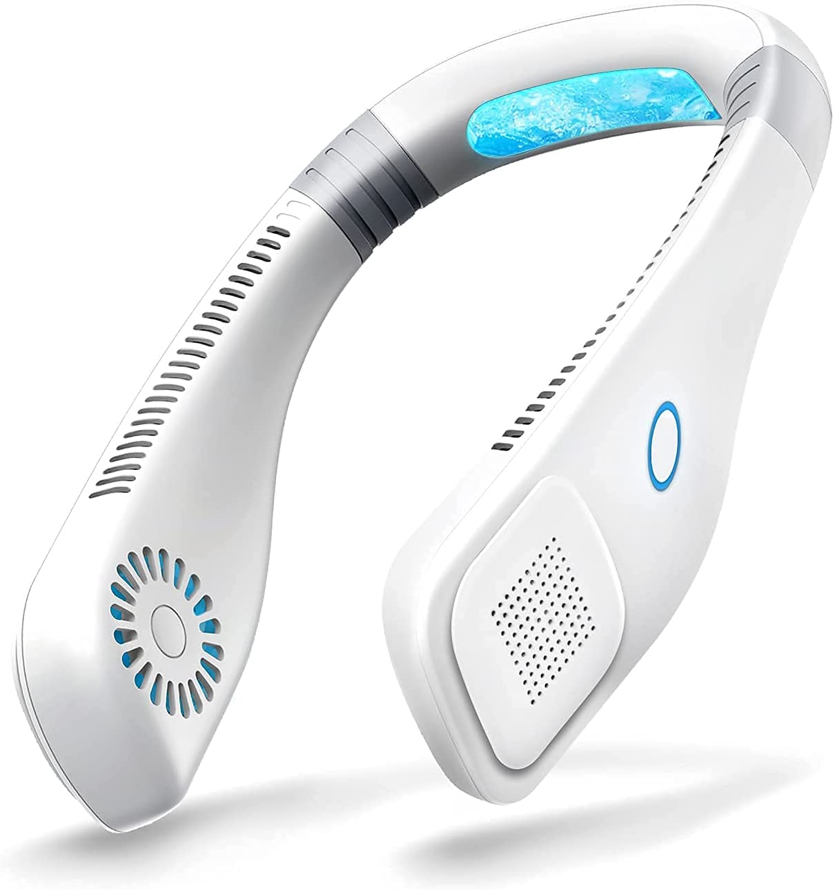 zeriyu Portable Neck Fan, 2600mAh Wearable Personal Fan, 360° Adjustable Cooling Hanging Fan with USB Rechargeable, 3 Speed Bladeless Neck Fan
