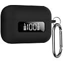 Geiomoo Silicone Case for TOZO NC3, Soft Flexible Scratch Resistant Protective Cover with Carabiner (Black)