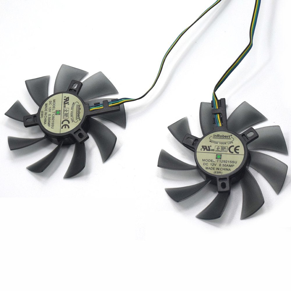 inRobert DIY Two Ball Bearing Graphic Card Fan 85mm Diameter 40x40x40mm Cooling Fan for MSI Gigabyte Sapphire Zotac XFX Mining GPU (1 Pair)