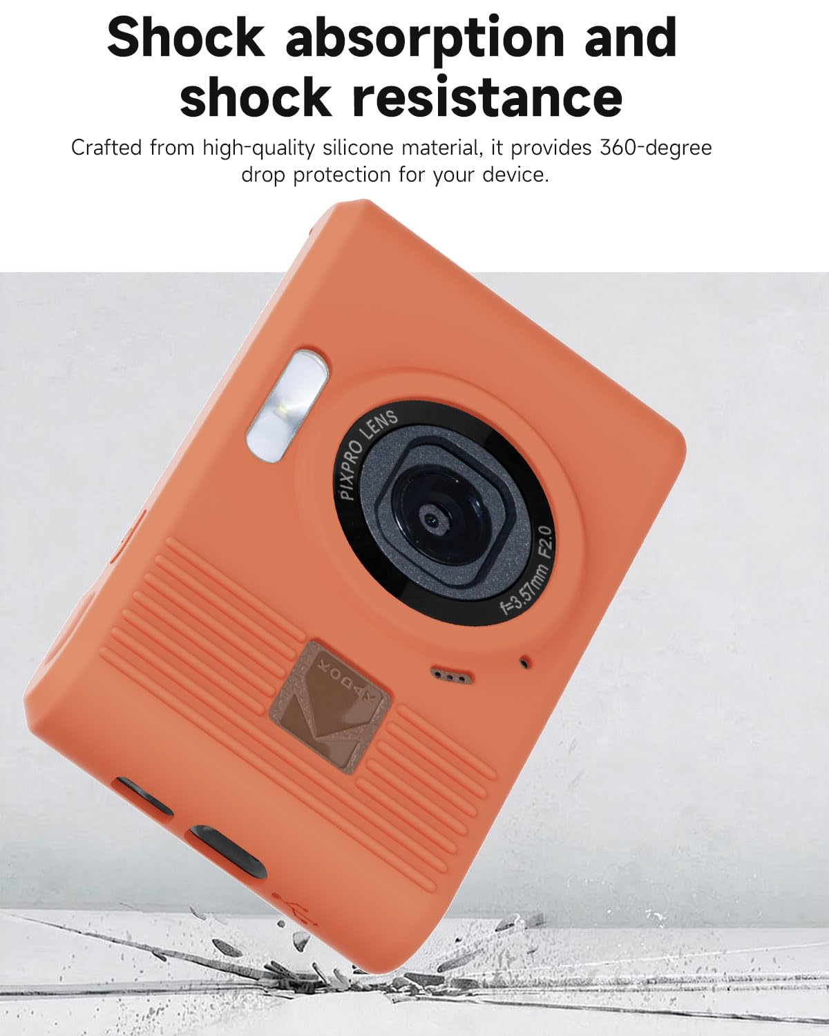 TUOOUT Silicone Protective case for Kodak Pixpro C1 Digital Cameras, with Screen Protector and Lanyard, for Kodak Pixpro C1 Accessories -(Khaki)