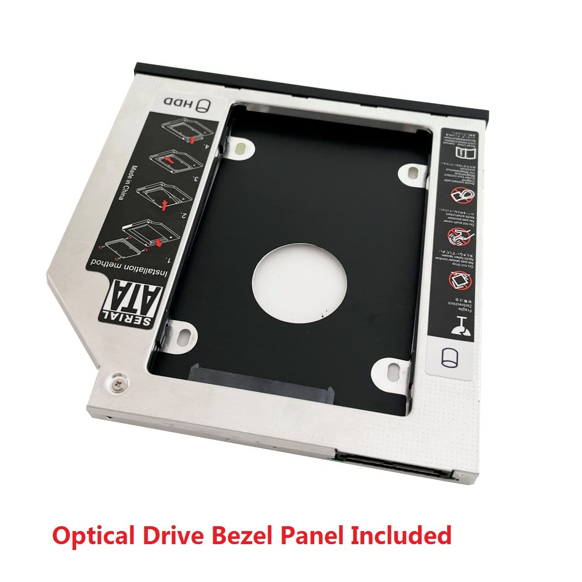 2nd HDD SSD Hard Drive Optical Bay Caddy Frame Tray for Dell Latitude E4300 E4310 with Matched Bezel Front Panel Faceplate