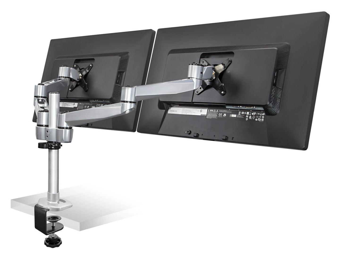 Mount-It! Dual Monitor Desk Mount with Full Motion Swivel Arms | Premium Aluminum Material with Modular Quick Connect Function (MI-43116)