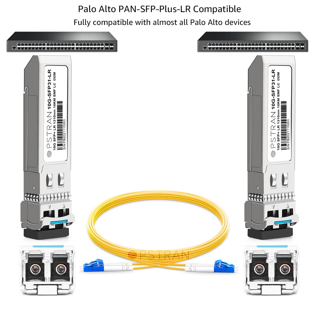OPSTRAN 10GBASE-LR SFP+ Optical Transceiver Module Compatible with Palo Alto PAN-SFP-Plus-LR 10G SFP+ LR 1310nm 10km DDM Duplex LC SMF