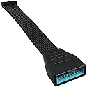 LUORNG 1PC USB 3.0 19/20 Pin Male to USB 3.0 20-pin Female Extender, USB 3.0 Header Extension Cable, Motherboard Adapter