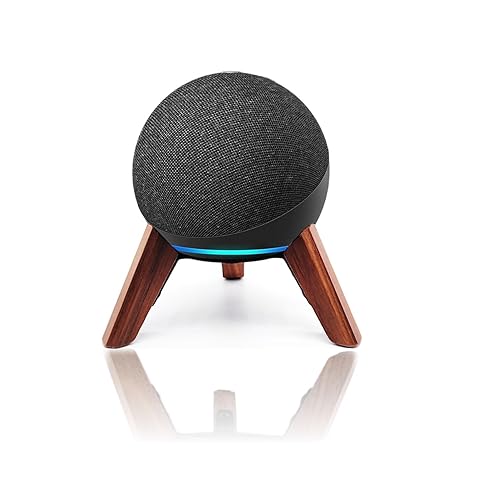 Real Wood Stand for Echo Dot (5th Gen)(4th Gen),Tripod Accessories Protect Speaker for Better Sound,Secure Stable Wooden Mount Holder for Echo Dots