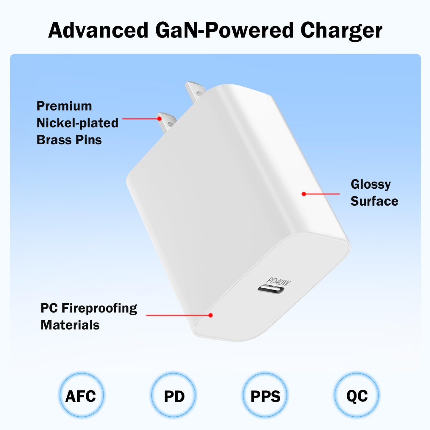 ELITEED 40W USB C Charger for iPhone 17/ Air/16/15 Pro Max, 2 Pack 10FT Type C Fast Charger Block & Cable, PD 3.0 Super Fast Charging for iPad Pro