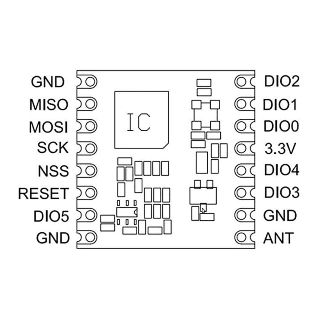 Luabby Smart HopeRF RFM95W 915Mhz LoRa1276 RF Transceiver Module, SX1276 Chip Compatible X 5 PCS