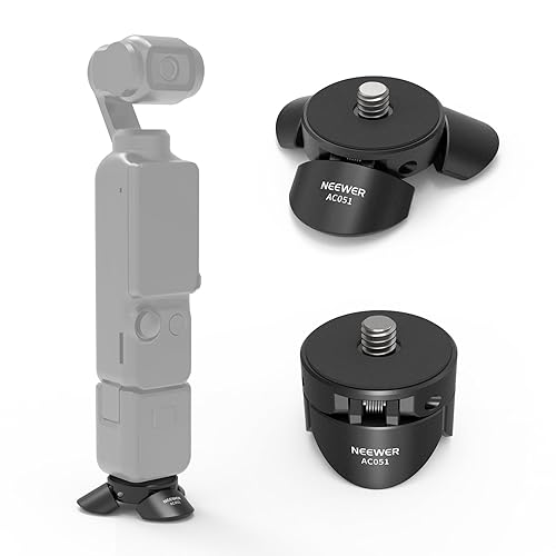 NEEWER Mini Tripod Compatible with DJI Osmo Pocket 3, Small Desktop Gimbal Camera Holder Mount Stand with 1/4" Screw Compatible with Insta 360 X5 X4