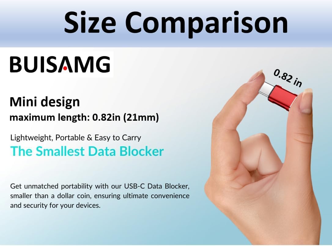 Data Blocker, USB C Data Blocker for iPhone 15 16 & Any USB C Mobile Phone Charging, Protect Against Juice Jacking, Hack Proof 100% Guaranteed, USB