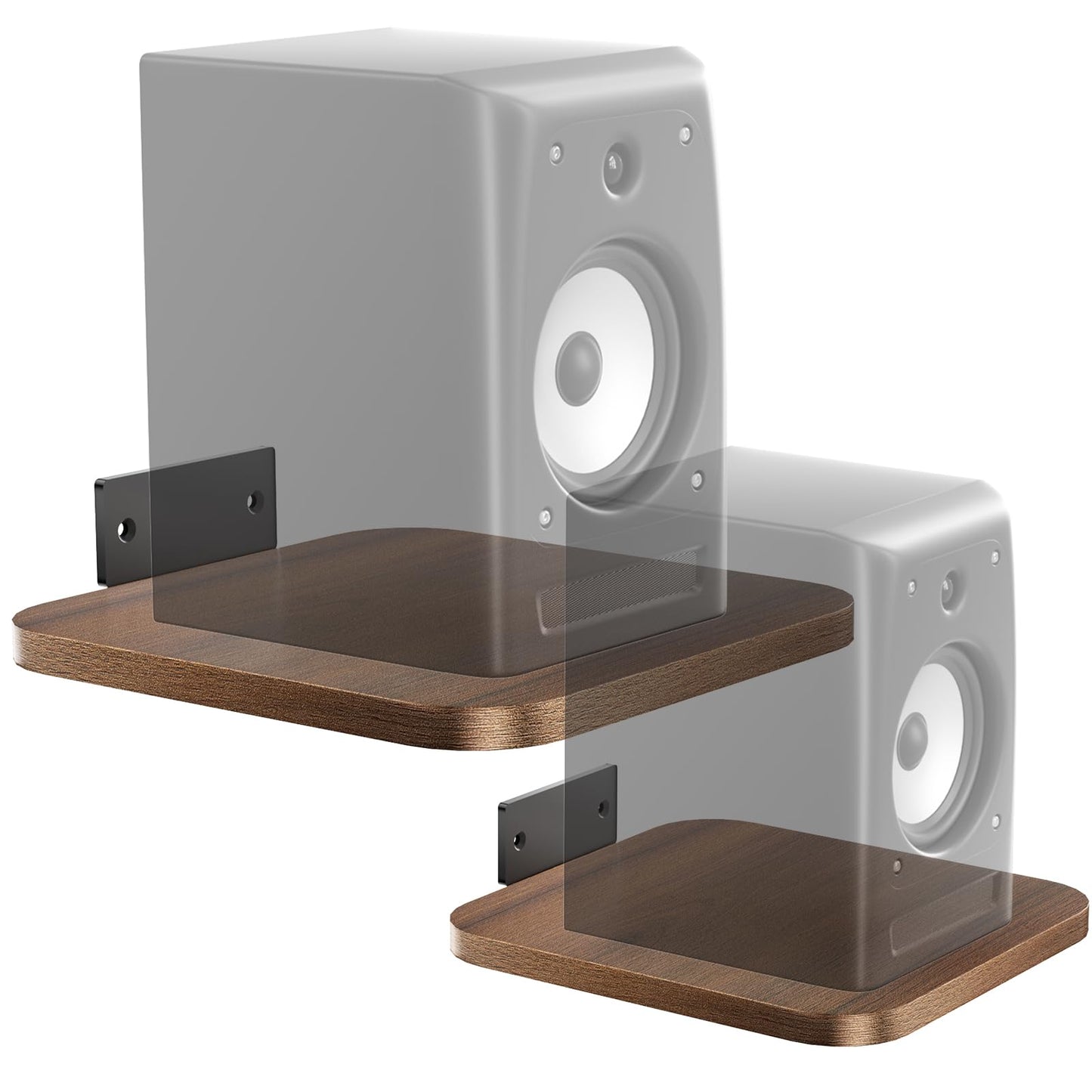 WALI Speaker Wall Mount, Heavy Duty Bookshelf Speaker Floating Wall Shelves, Surround Sound Speakers Stand for Living Room, Home Theater and Gaming