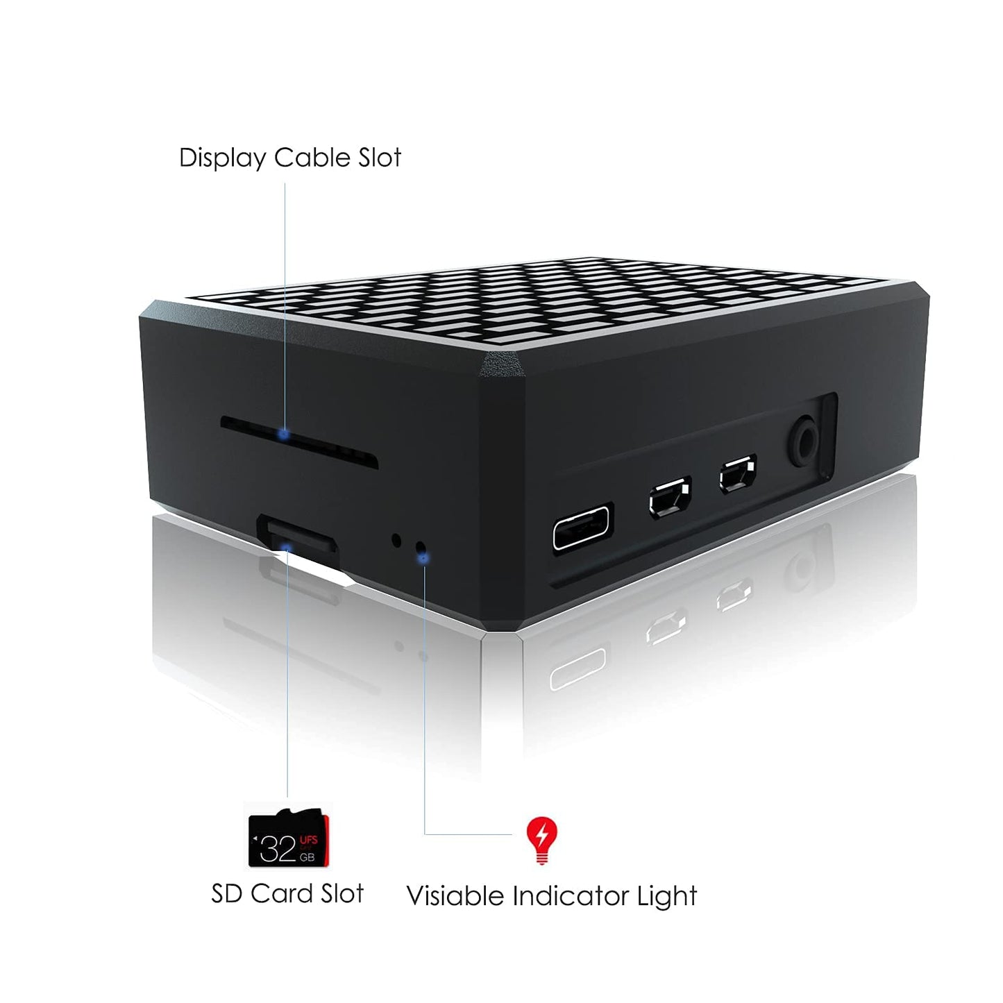 iUniker Aluminiun Pi 4 Case Passive Heatsink Cooler for Raspberry Pi 4 Model B 8GB/4GB/2GB