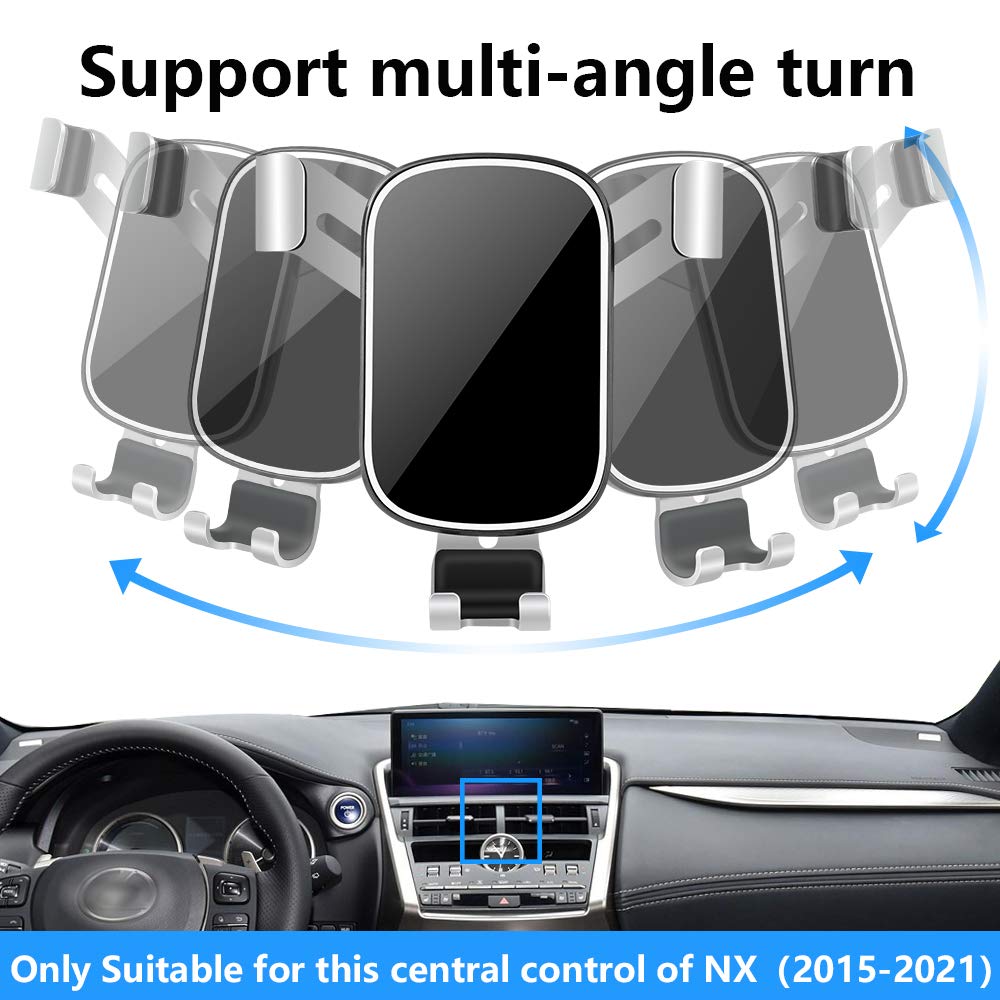 LUNQIN Car Phone Holder for Lexus NX 2015 2016 2017 2018 2019 2020 2021 NX300h NX300 NX200t SUV Auto Interior Accessories Best Cell Phones Mount