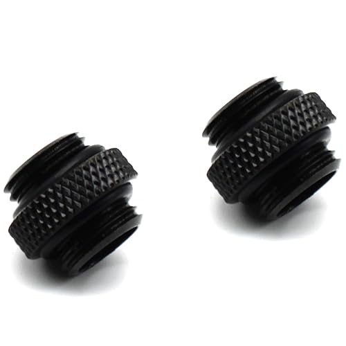 G1/4 Male to Male Extender Fitting?LBTODH 2pcs Elbow Water Cooling Fittings for Computer Water Cooling System(Black)