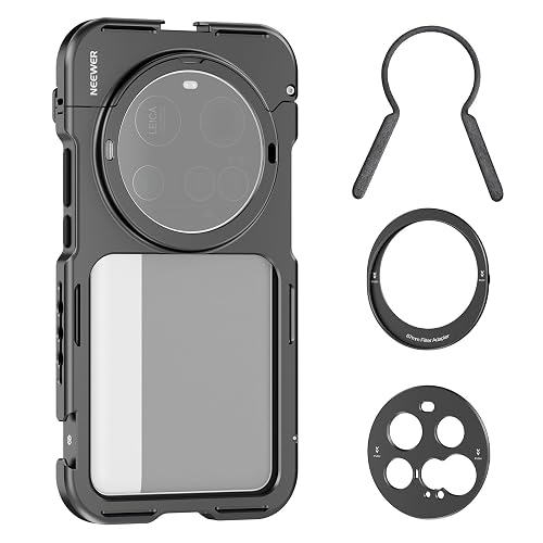 NEEWER 15 Ultra Cage, Quick Release Video Rig Case Phone Stabilizer Holder Compatible with Xiaomi 15 Ultra with 67mm Filter Adapter & 17mm Lens