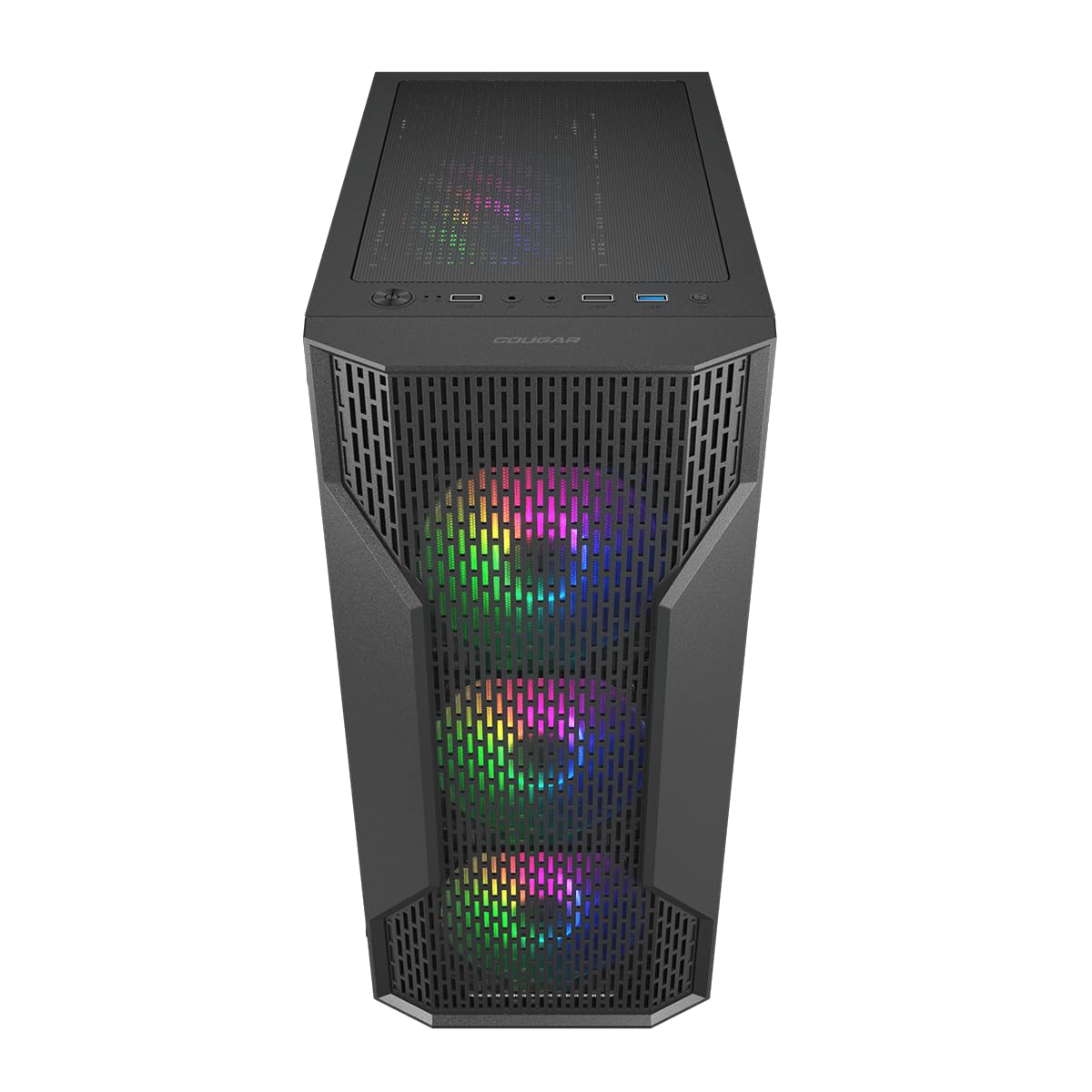 COUGAR MX110 RGB Mid-Tower ATX PC Case Built for Basics. Ready for More. 4X 120mm RGB Fans Pre-Installed & 240mm Radiator Support Max. GPU Length