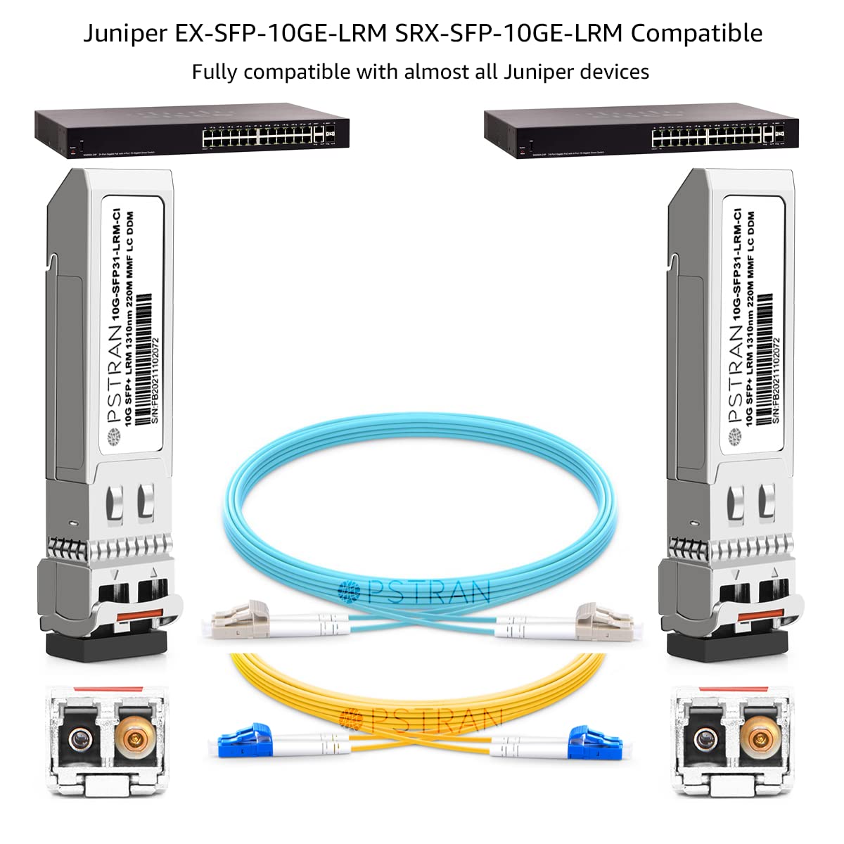 OPSTRAN 10GBASE-LRM SFP+ Optical Transceiver Module Compatible with Juniper EX-SFP-10GE-LRM SRX-SFP-10GE-LRM 10G SFP+ 1310nm 220m DDM Duplex LC MMF