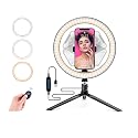 Ring Light with Stand OEBLD Dimmable Desk Selfie Ring Light with Phone Holder for Video Photography Remote Control for Makeup Live Streaming YouTube