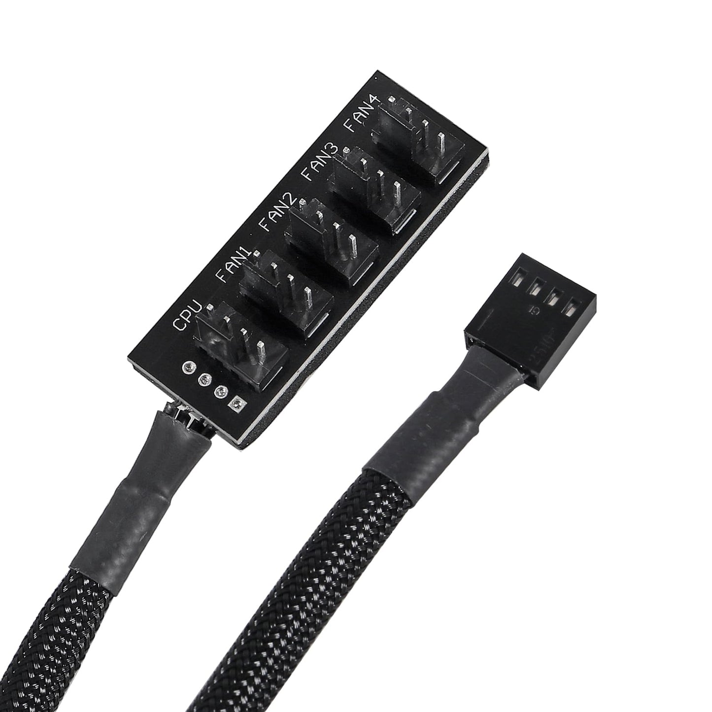 UMLIFE 4-Pack PWM Fan Hub, 1 to 5 Way Splitter PC Motherboard Case Power Extension Cable for ATX Computer 4-Pin and 3-Pin Cooling Fans