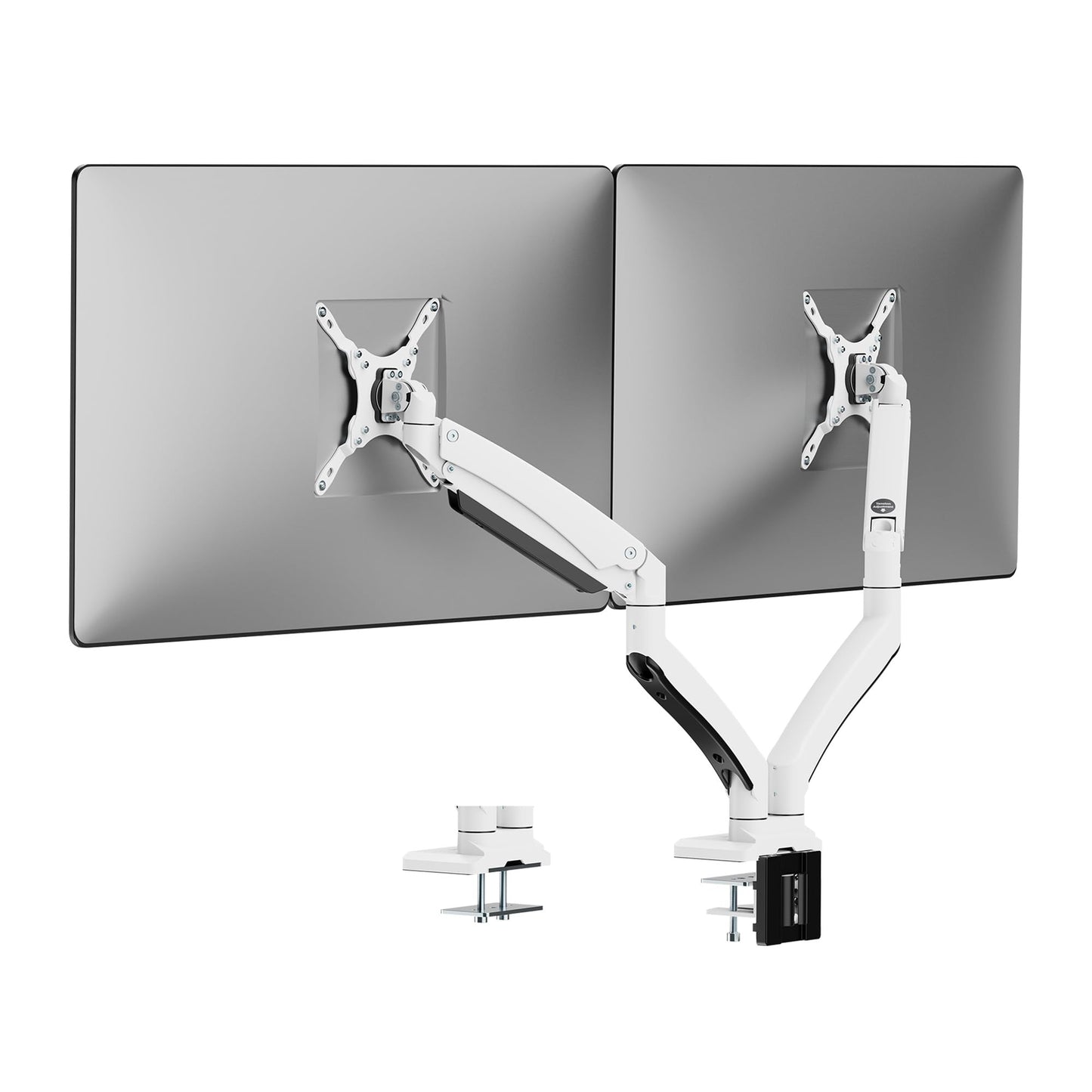 SIIG Dual Monitor Desk Mount, 17" to 35", USB 3.0 and Audio Extend Ports, Fits Two Flat/Curved Monitors, Load Bearing 33 lbs max Each, VESA 75x75