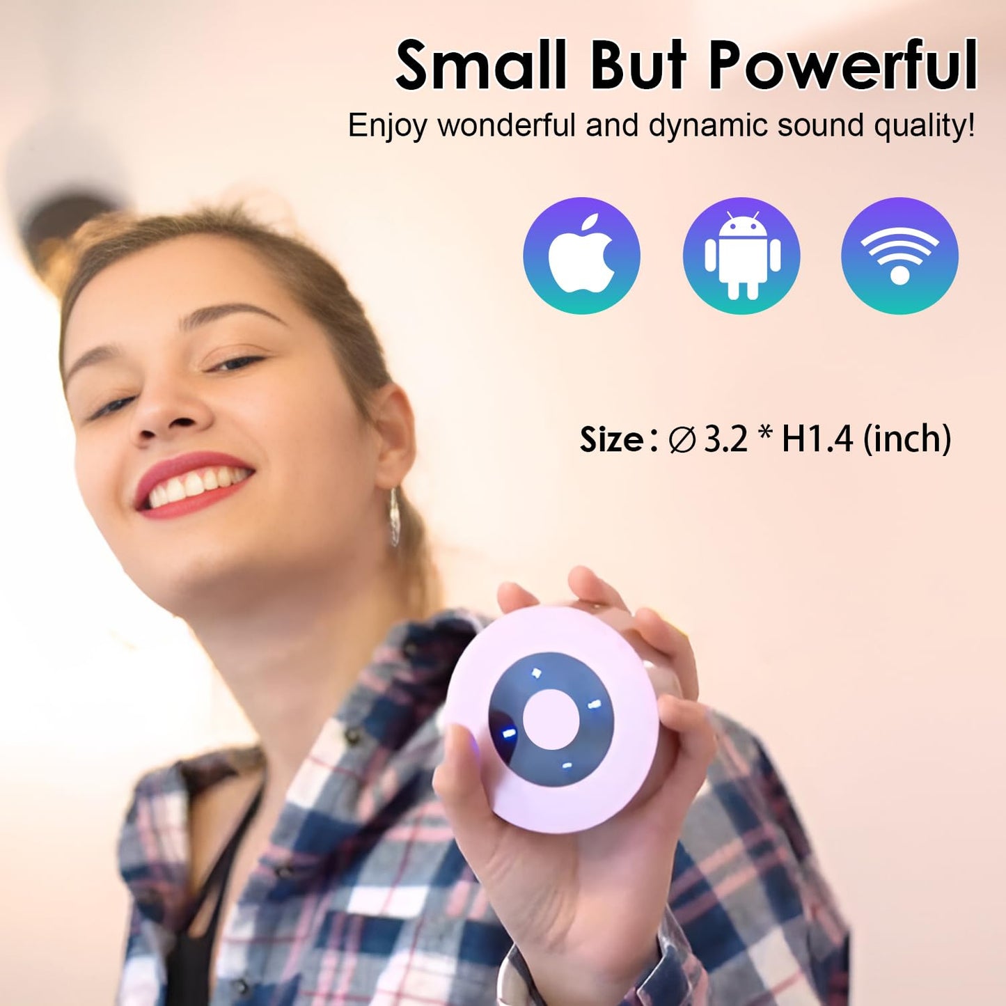 XLEADER Mini Bluetooth Speaker (Travel Case Provided) HD Sound&Rich Bass, Touch Design, 12-15H Playtime, Support Aux Input, Micro SD, Mic, for iPhone