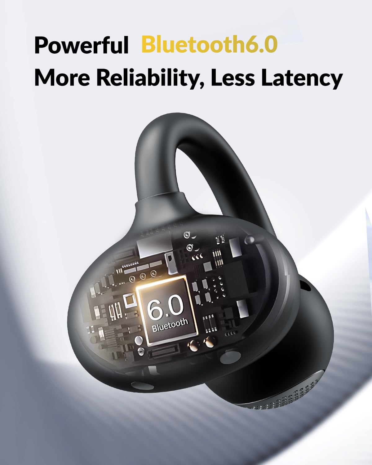 TONEMAY Q6 Clip-On Open-Ear Wireless Earbuds with Bluetooth 6.0, Hi-Res LDAC Open-Ring Headphones, DSP Powerful Bass Earphones, Ai-Powered Clear…