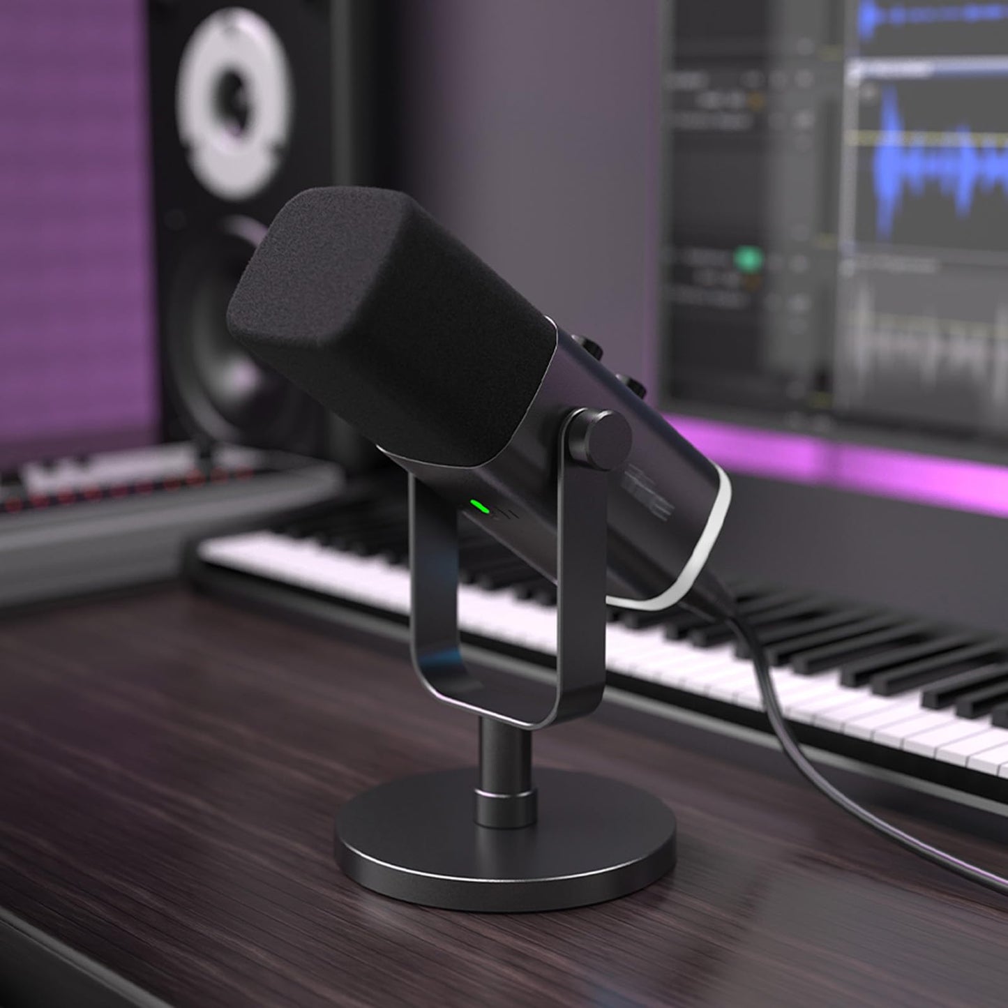 LEFXMOPHY AM8 Pop Filter, Windscreen Compatible with FIFINE AM8 Microphone Replacement Flocked Protector Black Cover