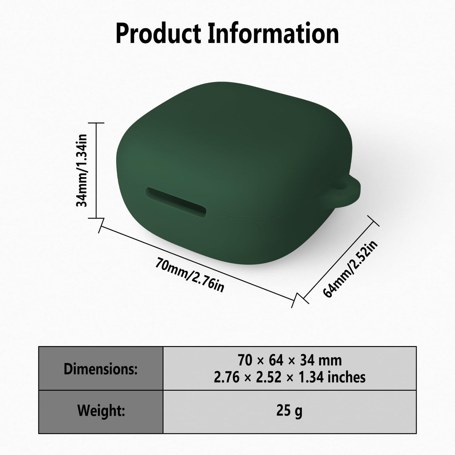 Geiomoo Silicone Cover for Anker Soundcore P31i Case, Anker Soundcore R60i NC Case, Soft Flexible Scratch Resistant Protective with Carabiner (Emerald